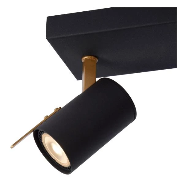 Lucide GRONY - Ceiling spotlight - LED Dim to warm - GU10 - 2x5W 2200K/3000K - Black - detail 1